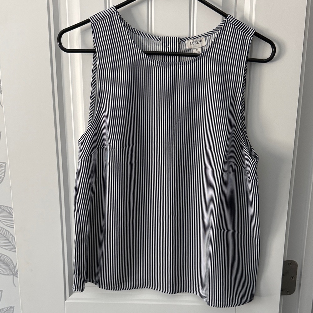 LOFT Black and White Striped Blouse